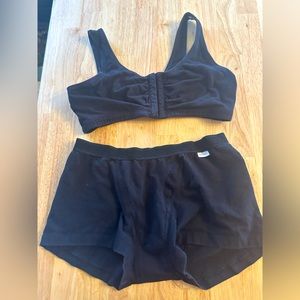 Black Boxer Bralette Lounge Set-Small